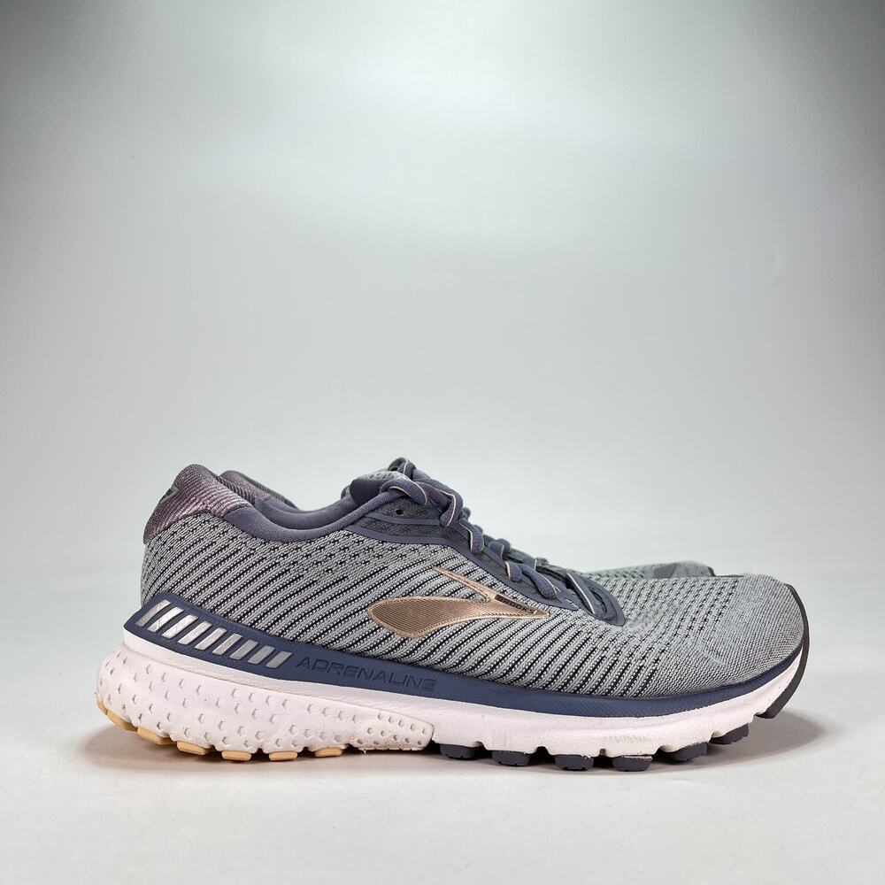 Brooks Adrenaline GTS 20 Grey Purple Running Shoes 1202961B073 Women's Size 8